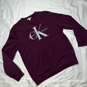 Calvin Klein Men's Dark Purple Crewneck Sweater